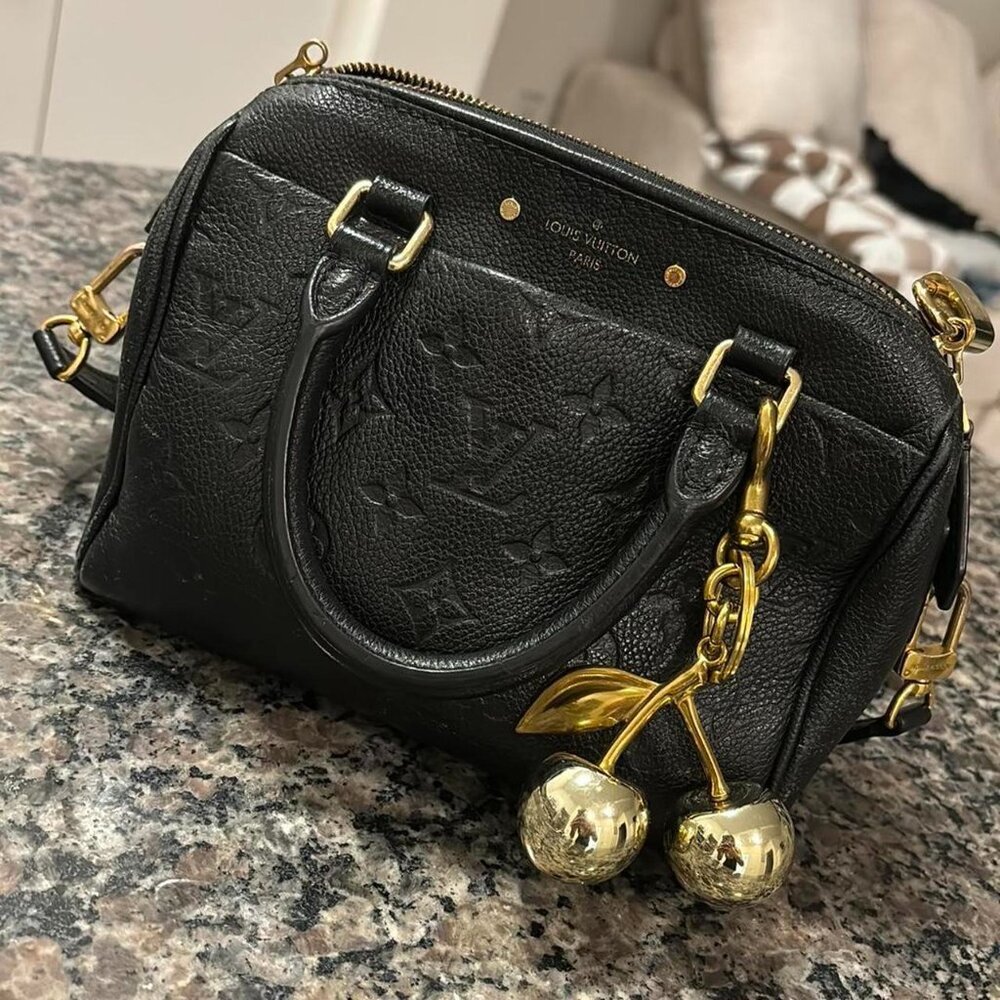 The Katy Gold cherry keychain for bag or keys